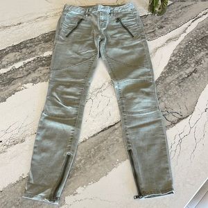 Armani Exchange Light Green Size P0 MOTO ZIPPER JEANS